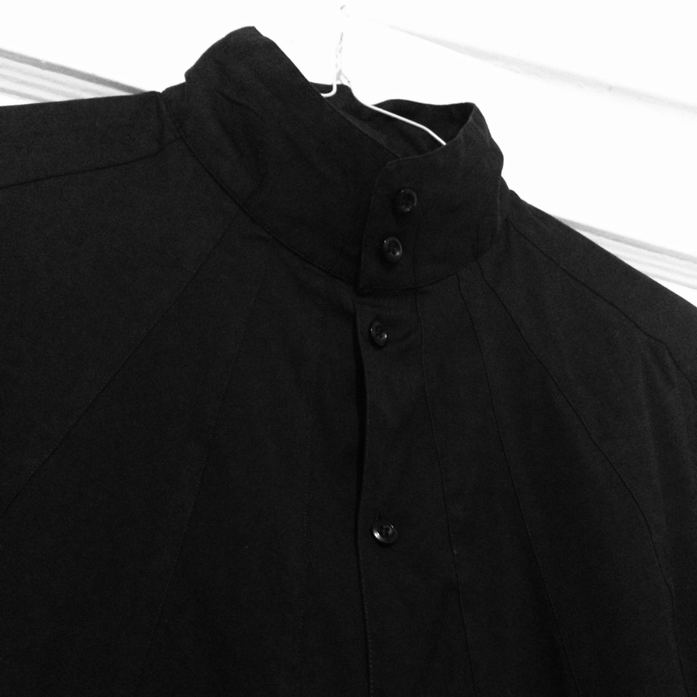 EMPORIO ARMANI slim-fit banded collar shirt 42 L